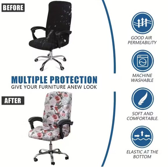 Stretch Printed Computer Office Chair Cover - Picture 5 of 9